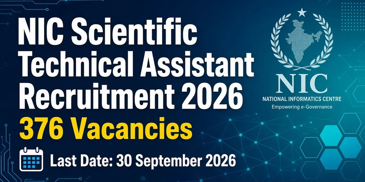 NIC Scientific Technical Assistant Recruitment 2026 - Apply Online